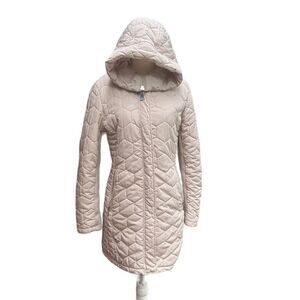Calvin Klein Parka Coat Quilted Pale blush Pink Beige Rose Gold Size Small: